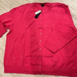 NWT Talbots Pink Pima Cotton Cardigan Sweater 3X Cute!